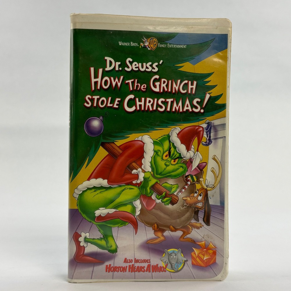 Dr Seuss How the Grinch Stole Christmas VHS Horton Hears a Who 2000 Warner Bros